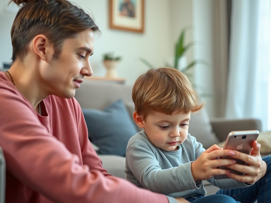 A child seeking attention from a distracted parent, illustrating inconsistent caregiving that can lead to anxious attachment
