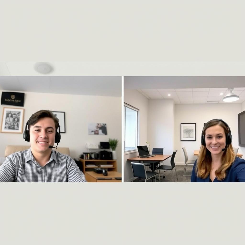 Couple accessing therapy from different locations