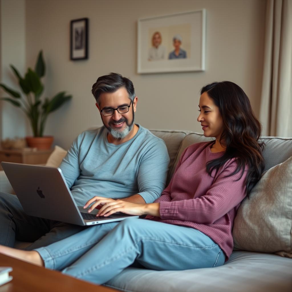 Couple in private home setting during therapy session