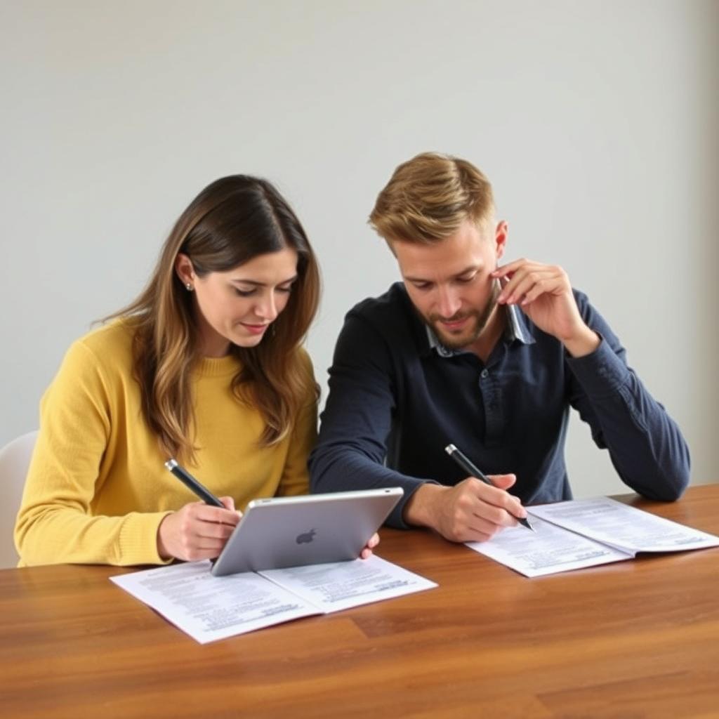 Couple working on therapy exercises together