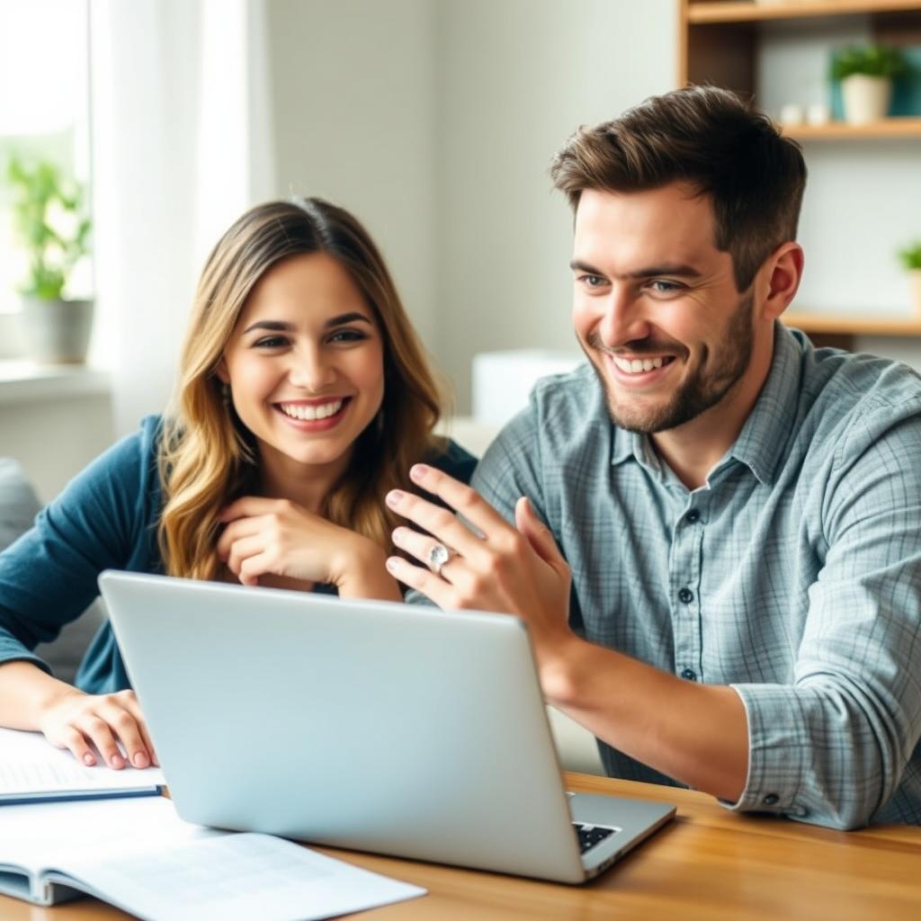 Engaged couple in premarital counseling session