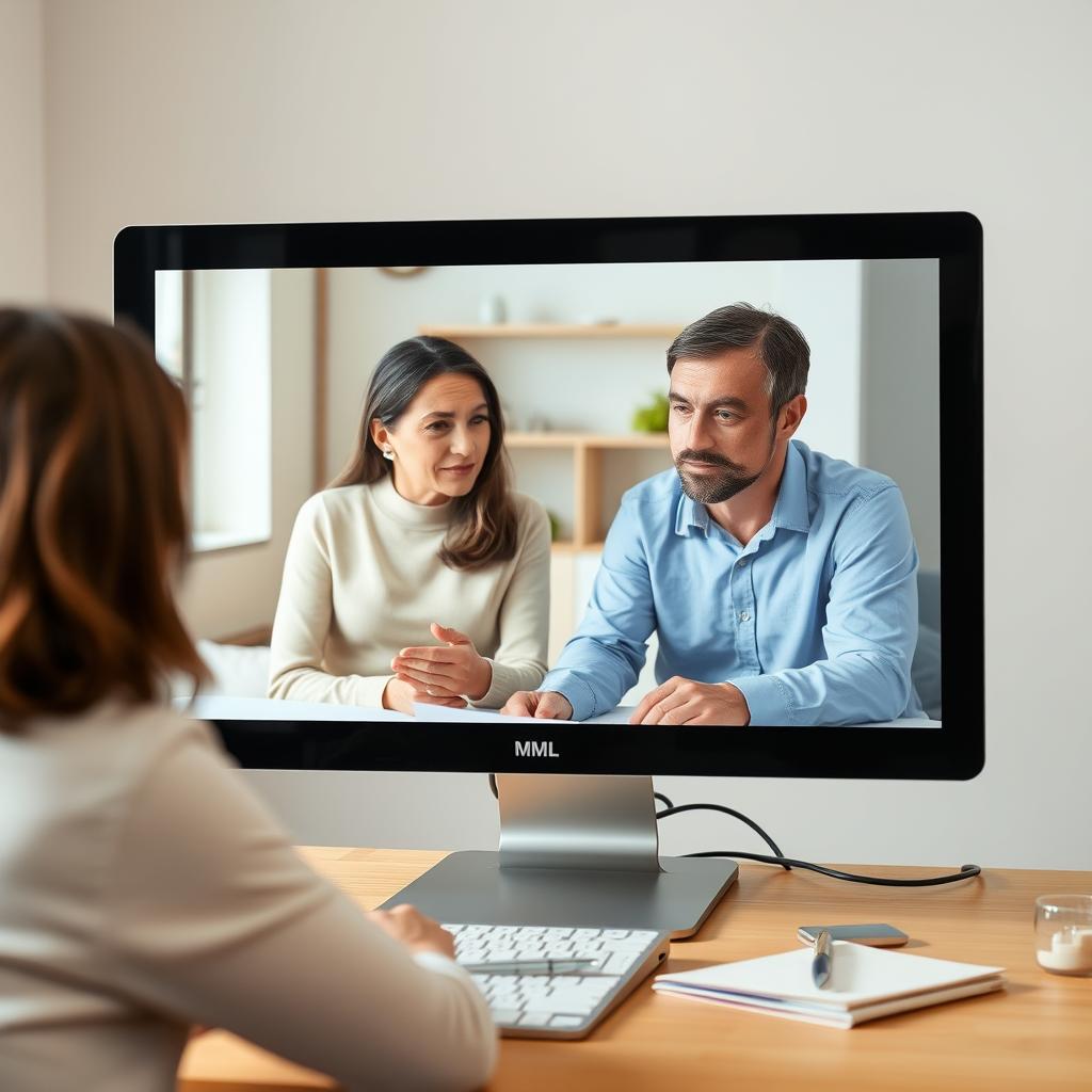 Therapist mediating couple's disagreement