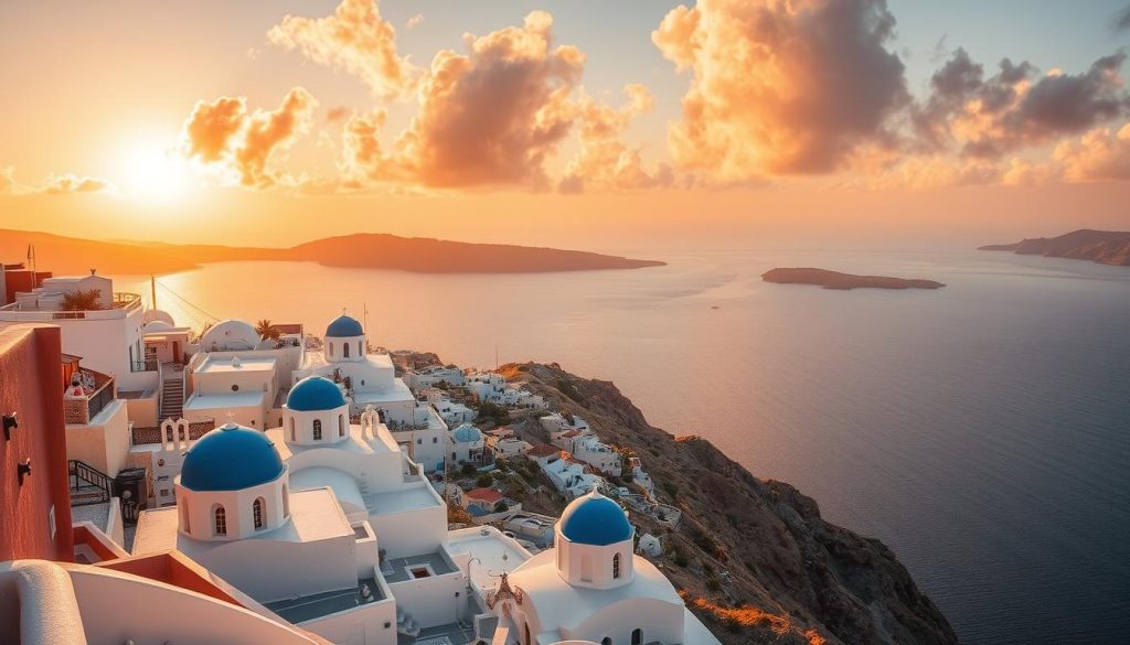 Santorini cliffside sunsets